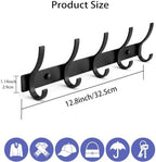 Coat Rack Wall Mounted, 5 Coat Hooks - Image 2