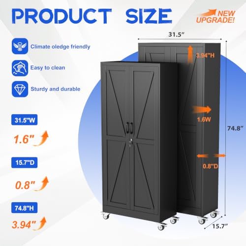 GAIOUS 74.8" Tall Metal Storage Cabinet - Image 2