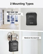 Puroma Key Lock Box Outdoor 4 Digit Code Combination Lockbox House, 1 Black - Image 2