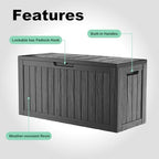 86 Gallon Deck Box, Lockable Waterproof Outdoor Storage Boxes - Image 4