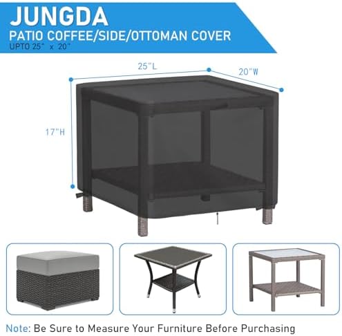 Outdoor Ottoman Cover for 25 Inch Rectangle Side Table - Image 2