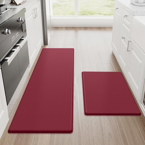 StepRite Kitchen Mats for Floor, 2-Piece Anti-Fatigue Rugs by Bringcushiontoyourlife