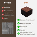 Acacia Wood Interlocking Deck Tiles 30 Pcs, Waterproof and Easy Installation - Image 6