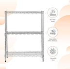 Amazon Basics 3-Shelf Adjustable Heavy Duty Steel Wire Shelving Rack - Image 2