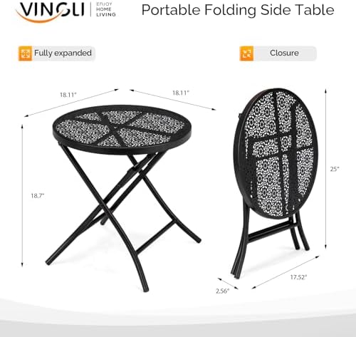 VINGLI Outdoor Folding Side Table - Image 3