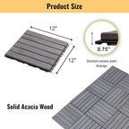 30 PCS Light Gray Acacia Wood Interlocking Deck Tiles - Image 4