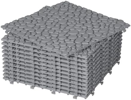 12" x 12" Interlocking Deck Tiles, All-Weather Plastic Outdoor Flooring by Unknown