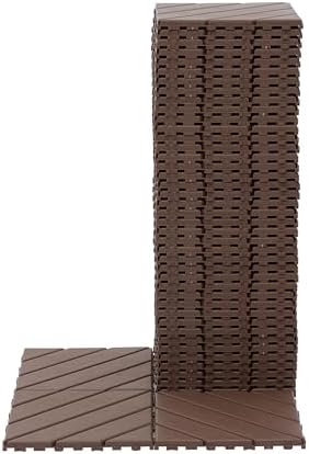 Plastic Interlocking Deck Tiles, 44 Pack Patio Deck Tiles, Patio Floor Decking by Fegherug