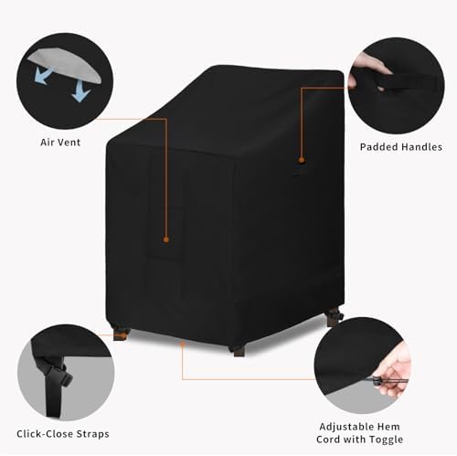 Easy-Going Outdoor Stackable Chair Cover, 1 Pack-28Wx36Dx47H inch - Image 4