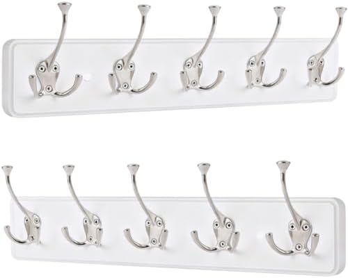 IBosins 2 Pack White Coat Rack Wall Mount by IBosins