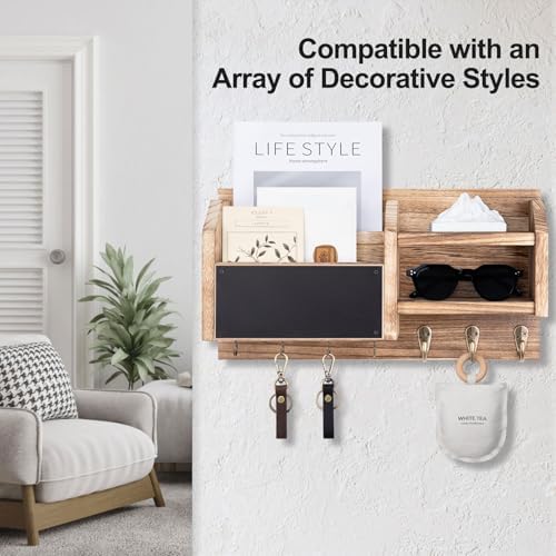 Lwenki Mail and Key Holder – Wall Mount Key Hanger - Image 3