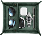 SITHON Valet Tray Desktop Storage Organizer, Removable 2 Compartments Catchall by SITHON