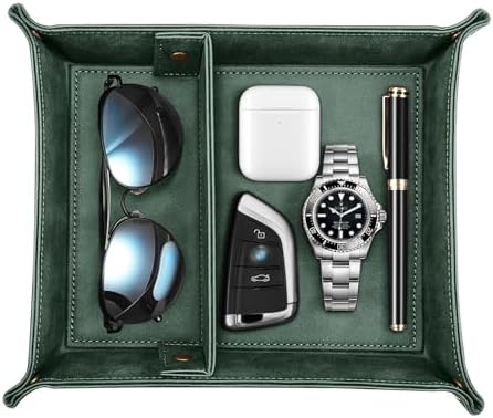 SITHON Valet Tray Desktop Storage Organizer, Removable 2 Compartments Catchall by SITHON