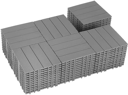 72 PCS Plastic Interlocking Deck Tiles by SkillMaid