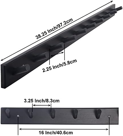 SKOLOO Wall Mounted Coat Rack 38", 10 Hooks, Shaker Style - Image 4