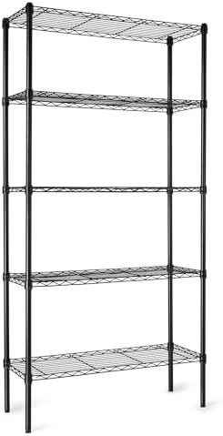 Amazon Basics 5-Shelf Adjustable Heavy Duty Steel Wire Storage Shelves by AmazonBasics