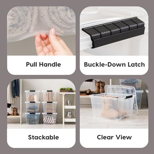 IRIS USA 6-Pack 32 Quart Storage Bins - Image 3
