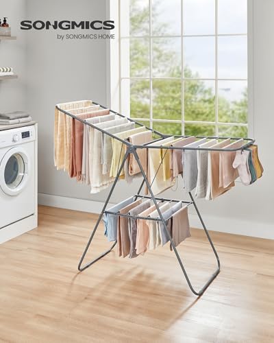 SONGMICS Clothes Drying Rack, Foldable Space-Saving Laundry Drying Rack - Image 2