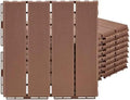 44 Pack Interlocking Deck Tiles, Plastic Patio Flooring（Stripe） by Unknown
