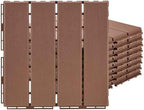 44 Pack Interlocking Deck Tiles, Plastic Patio Flooring（Stripe） by Unknown