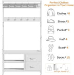 Lulive Hall Tree with Bench and Shoe Storage, 31.5” Coat Rack Freestanding - Image 4