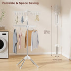 Foldable Clothes Drying Rack, Rotatable Free Standing drying rack, 2 Layer - Image 2