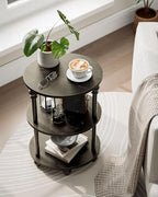 Round Small End Table with Classic Turned Legs, 3 Tier Oval Accent Table - Image 5