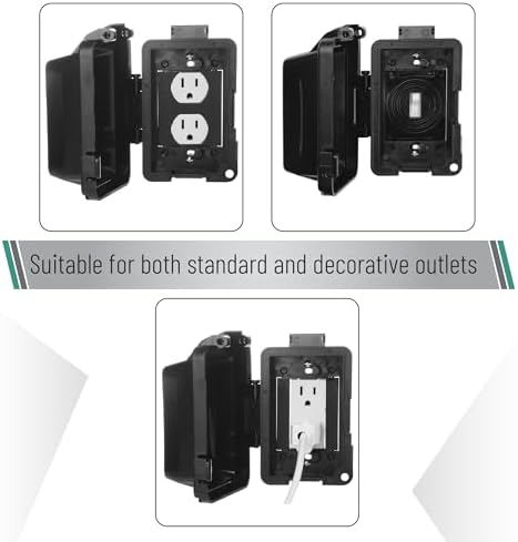 Bates- Outdoor Outlet Cover Weatherproof, Horizontal/Vertical Use - Image 2