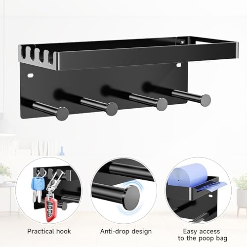 Dog Leash Holder for Wall, Key Holder Wall Mount, Metal Dog Leash Hooks - Image 3