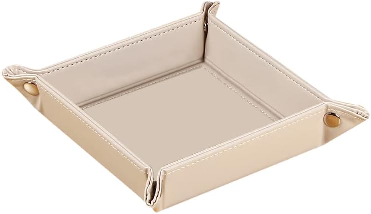 YAPISHI Valet Tray, Foldable PU Leather Catchall Tray/Dish/Caddy Orange by YAPISHI