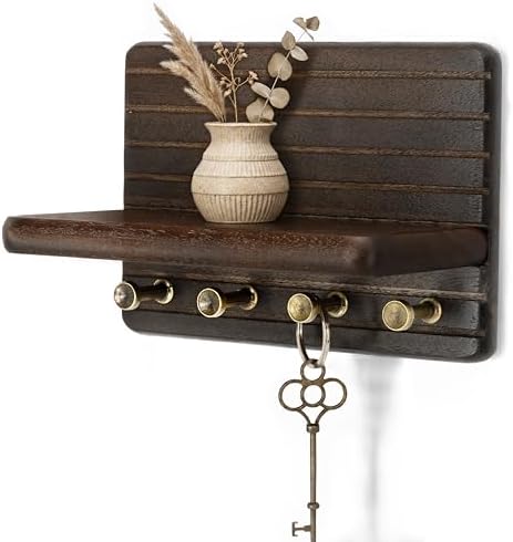 Rebee Vision Acacia Wood Key Holder Wall Mount by REBEEVISION