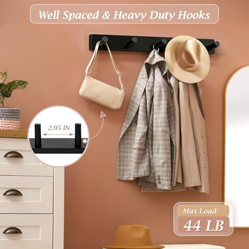 Coat Rack Wall Mount, Wooden Coat Hanger - Image 4