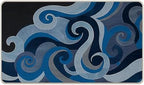 Abstract Sea Wave Welcome Front Door Mat, Coastal Beach Ocean by Livcoz