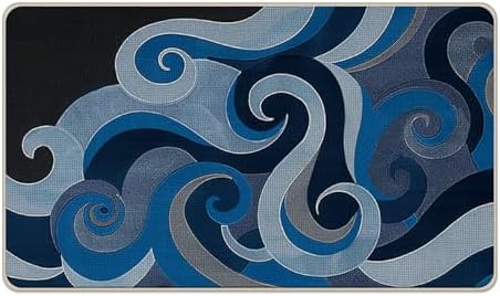 Abstract Sea Wave Welcome Front Door Mat, Coastal Beach Ocean by Livcoz