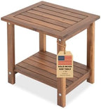 Acacia Wood Adirondack Side Table, 2-Tier Outdoor End Table by VICTORYRELAX