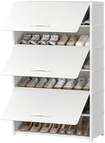 7 Tier Shoe Cabinet with Door, 28-Pair Storage by UNITSTAGE