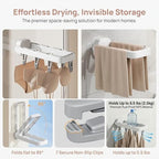 Wall Mounted Drying Rack with 7 Hidden Clips - Image 5