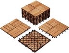 Yaheetech 10pcs Acacia Hardwood Interlocking Deck Tiles by Yaheetech