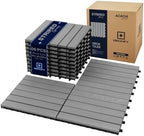 Acacia Interlocking Deck Tiles Outdoor Waterproof All Weather by DECKIFY