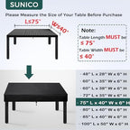 SUNICO Outdoor Table Covers Waterproof Rectangle 75x40x6in - Image 2