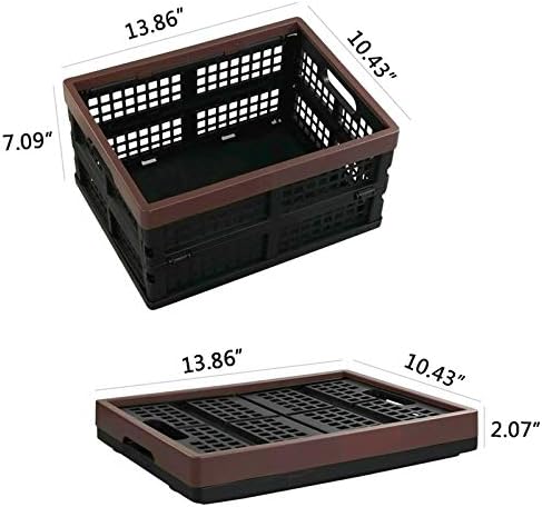 Kekow 15 L Black Plastic Collapsible Storage Basket, Folding Crates Storage - Image 2