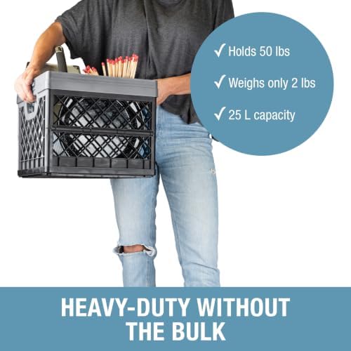 CleverMade Collapsible Milk Crate - 25L - Stone - Image 3