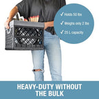 CleverMade Collapsible Milk Crate - 25L - Stone - Image 3