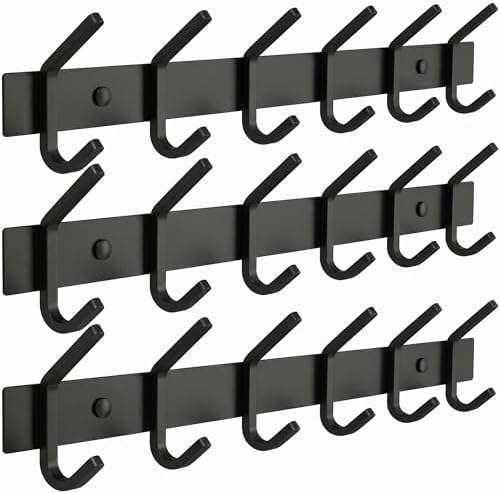 Coat Rack Wall Mount – 17 Inch Stainless Steel Hook Rail by SAYONEYES