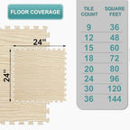 Sorbus Interlocking Wood Grain Foam Floor Tiles - Image 2