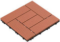 Deck Tiles - 24-Pack Wood Plastic Composite Interlocking Patio Tiles - Outdoor by PureGarden