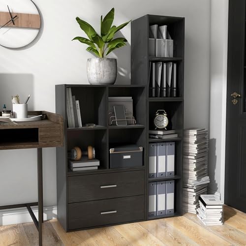 Homes: Inside + Out Apexa 4-Cube Storage Organizer Shelves, Stackable Wood - Image 6