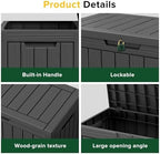 Outdoor Storage Box, 50 Gallon Waterproof Deck Box, Snap-Together Storage Bin - Image 6
