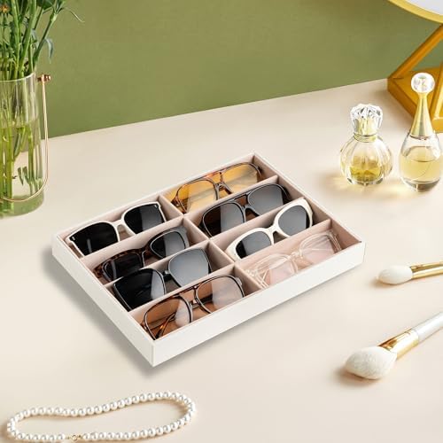 Frebeauty 8-Slot Sunglass Organizer Tray, Sunglass Holder - Image 2