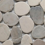 CNK Tile Sliced Mixed White Tan & Grey Pebble Tile - Image 3